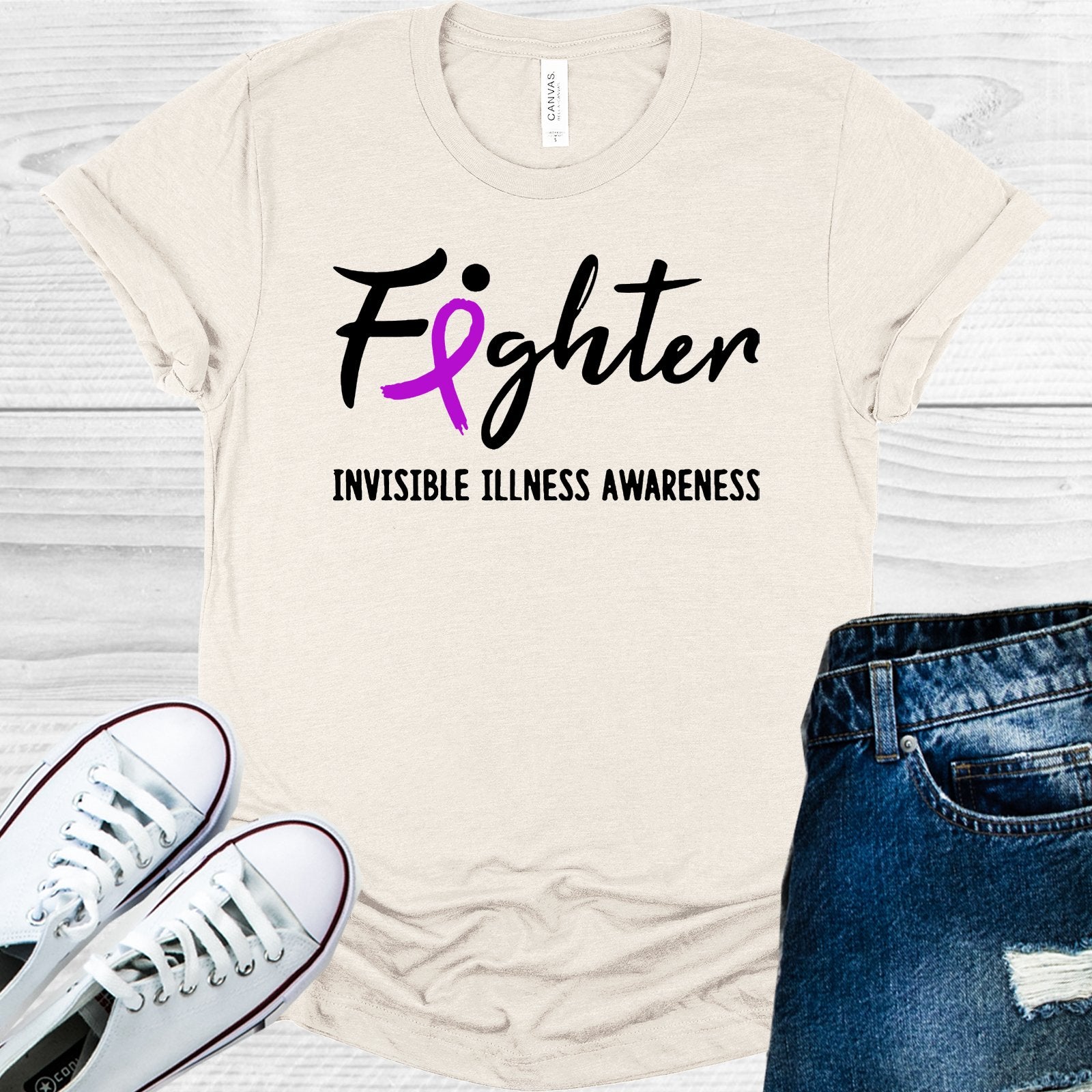 Fighter Invisible Illness Awareness Graphic Tee Graphic Tee