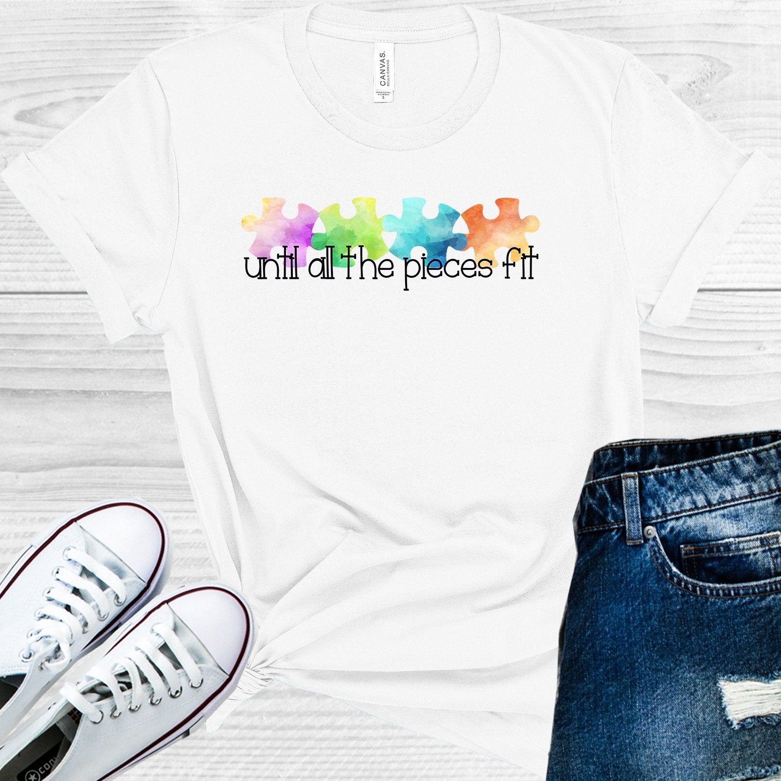 Until All The Pieces Fit Autism Awareness Graphic Tee Graphic Tee
