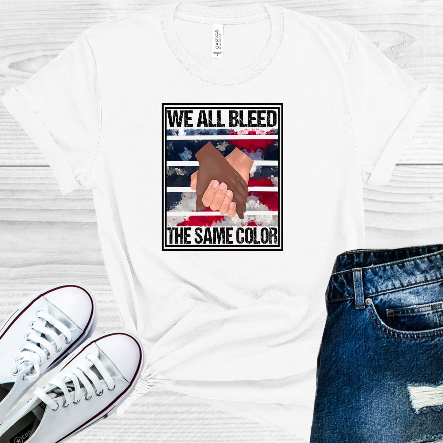 We All Bleed The Same Color Graphic Tee Graphic Tee