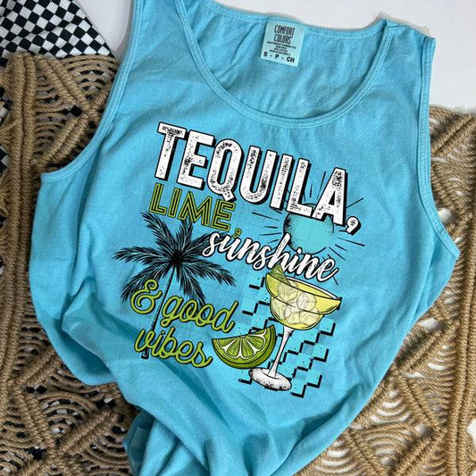 Tequila Lime Sunshine & Good Vibes Graphic Tee