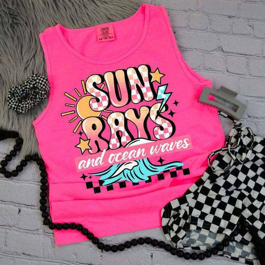Sun Rays and Ocean Waves Graphic Tee