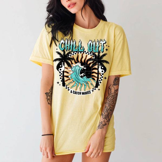 Chill Out & Catch Waves Graphic Tee