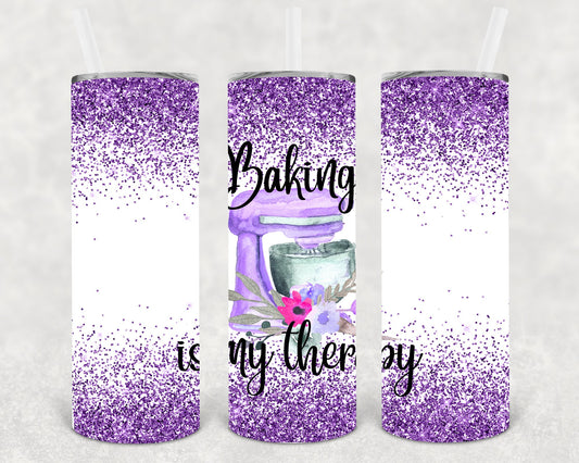 Baking Is My Therapy 20 Oz Skinny Tumbler
