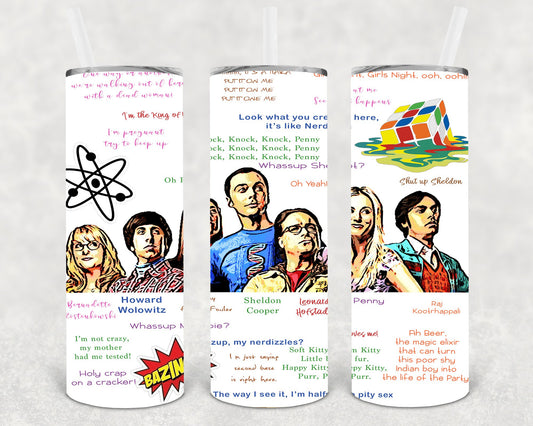 Big Bang Theory 20 Oz Skinny Tumbler
