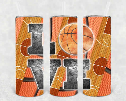 Love Basketball 20 Oz Skinny Tumbler