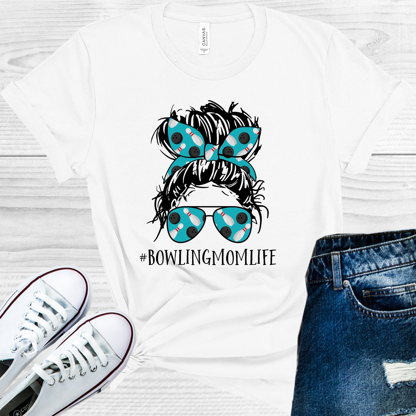 Bowling Mom Life #bowlingmomlife Graphic Tee Graphic Tee