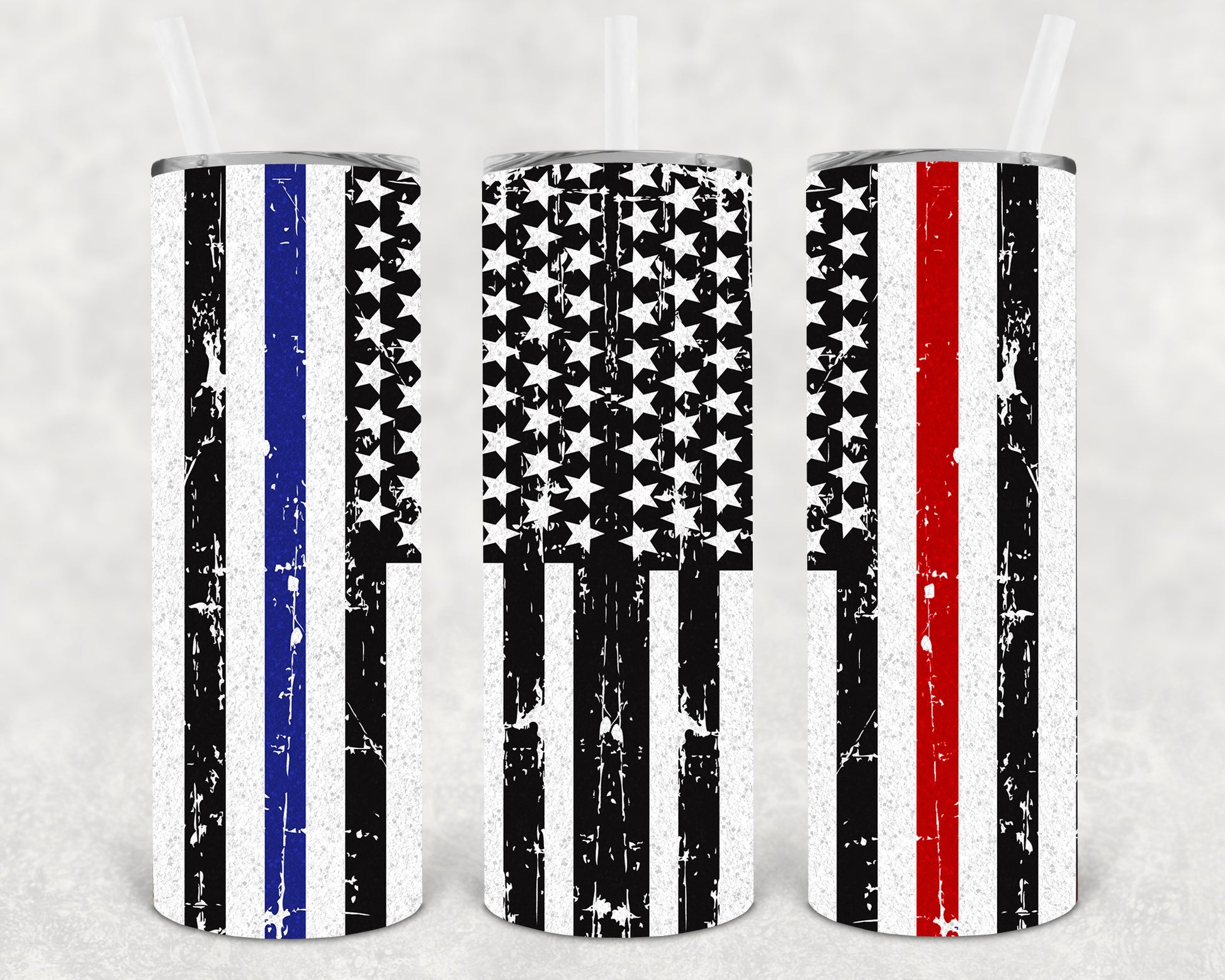 Thin Blue And Red Line 20 Oz Skinny Tumbler