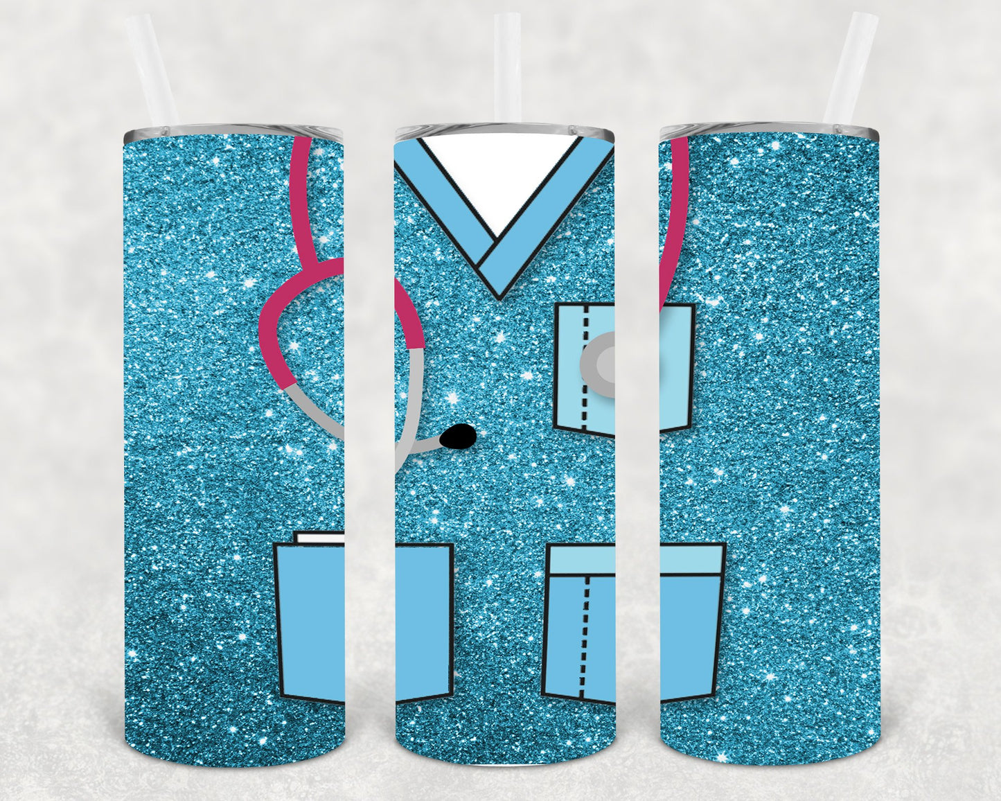 Teal Scrubs 20 Oz Skinny Tumbler