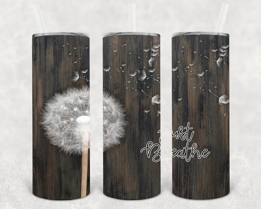 Just Breathe 20 Oz Skinny Tumbler