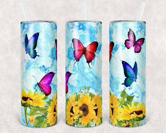 Butterflies 20 Oz Skinny Tumbler