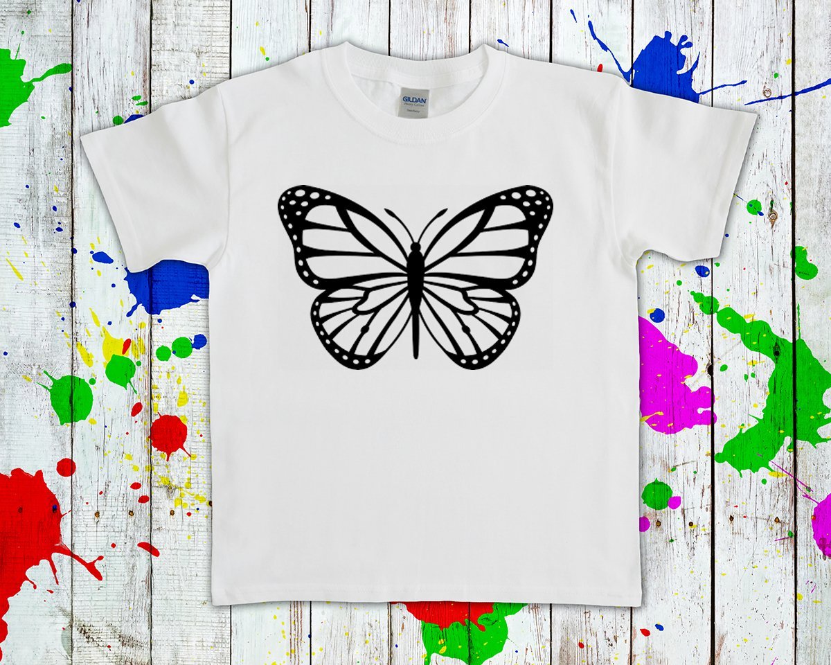 Butterfly Coloring Page Graphic Tee Graphic Tee
