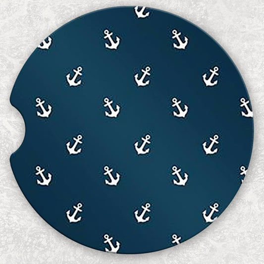 Car Coaster Set - Blue Anchors