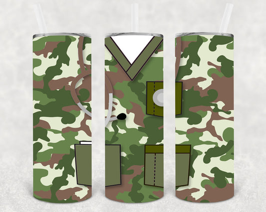 Camo Scrubs 20 Oz Skinny Tumbler