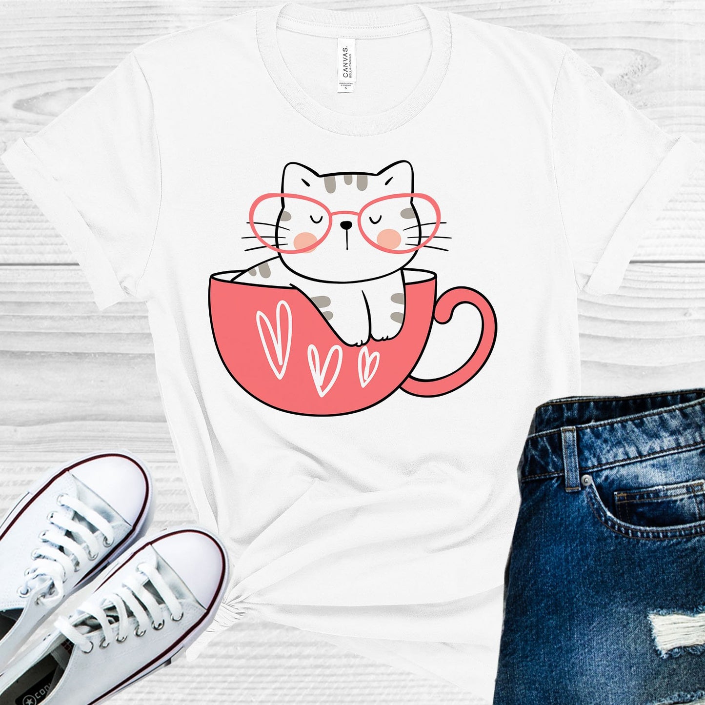 Cute Valentine Cat Graphic Tee Graphic Tee