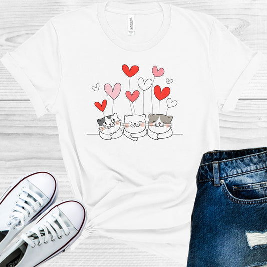 Cute Valentine Cats Graphic Tee Graphic Tee