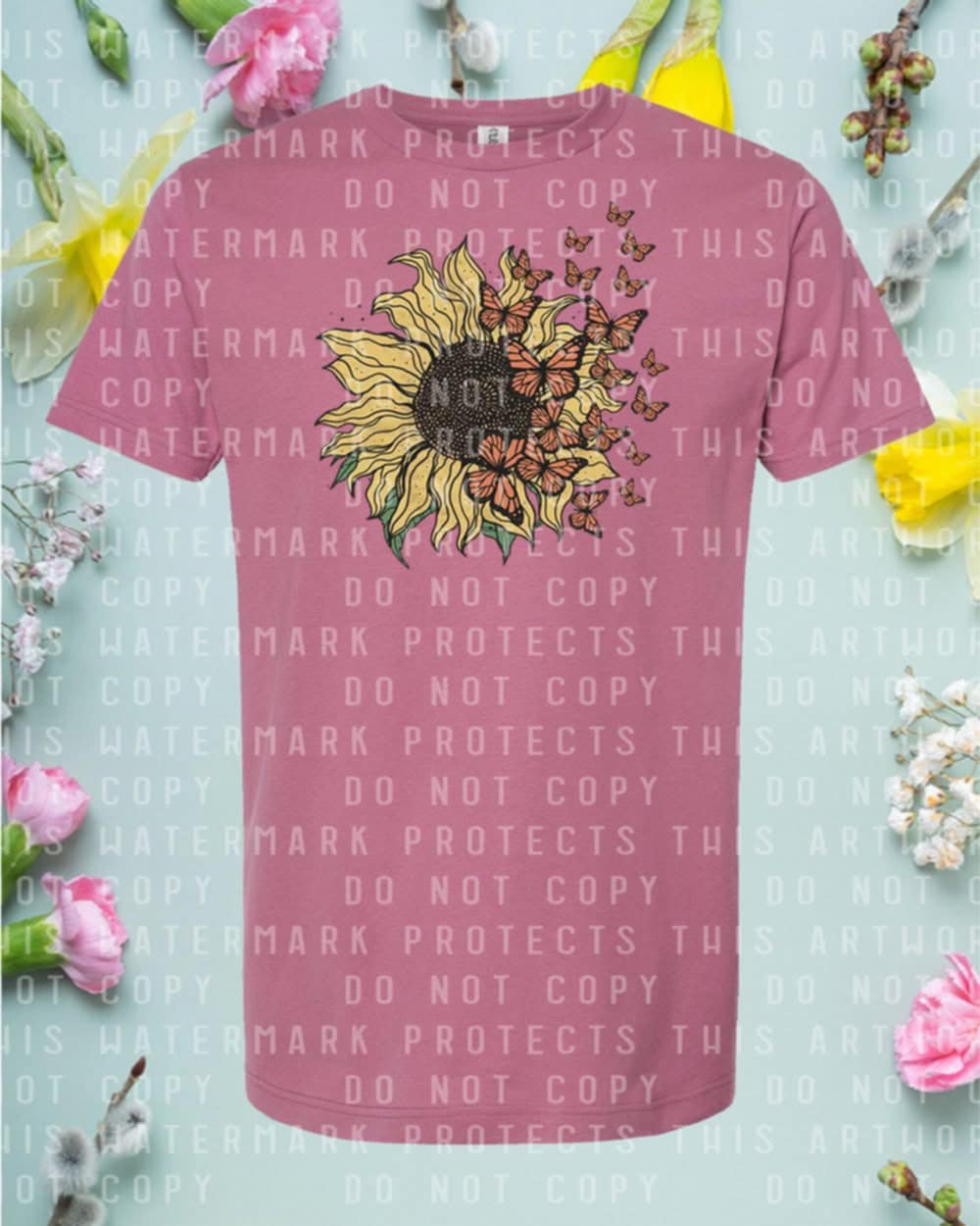 Sunflower Butterflies Graphic Tee