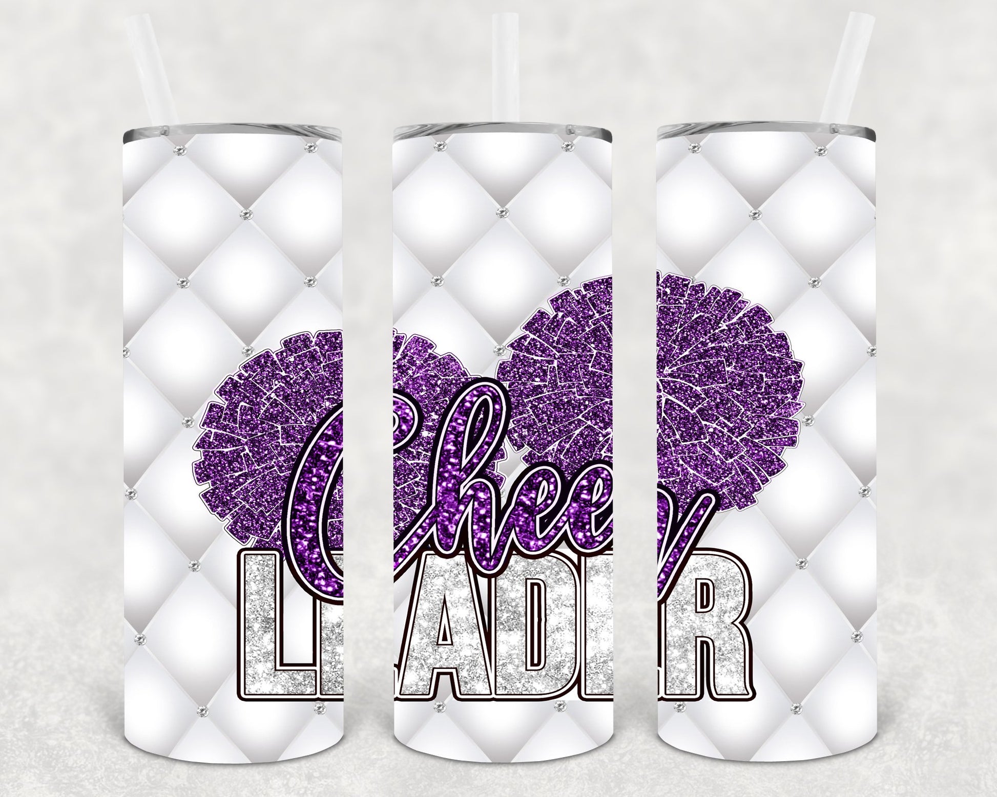 Cheerleader (Purple And White) 20 Oz Skinny Tumbler