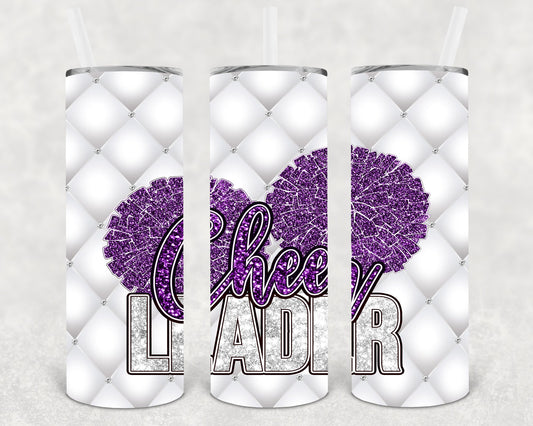 Cheerleader (Purple And White) 20 Oz Skinny Tumbler