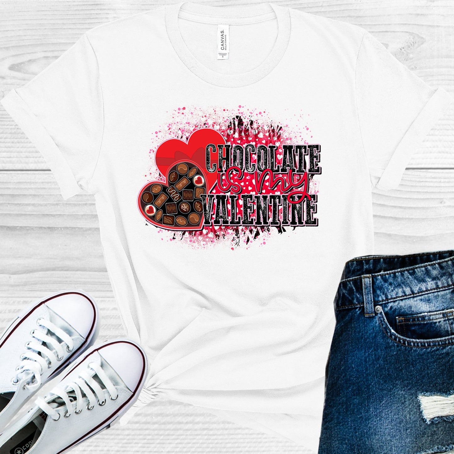 Chocolate Is My Valentine Graphic Tee Graphic Tee