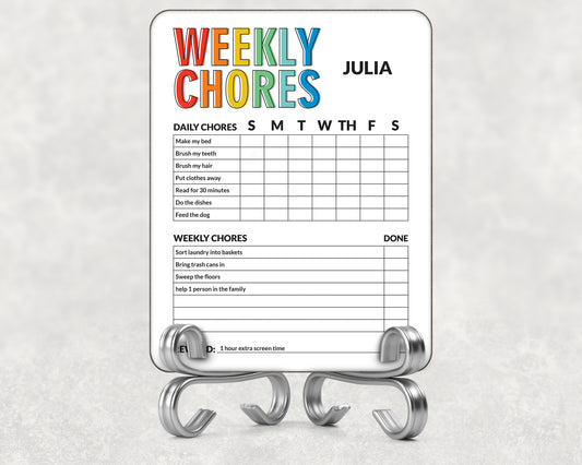 Weekly Chores Dry Erase Board