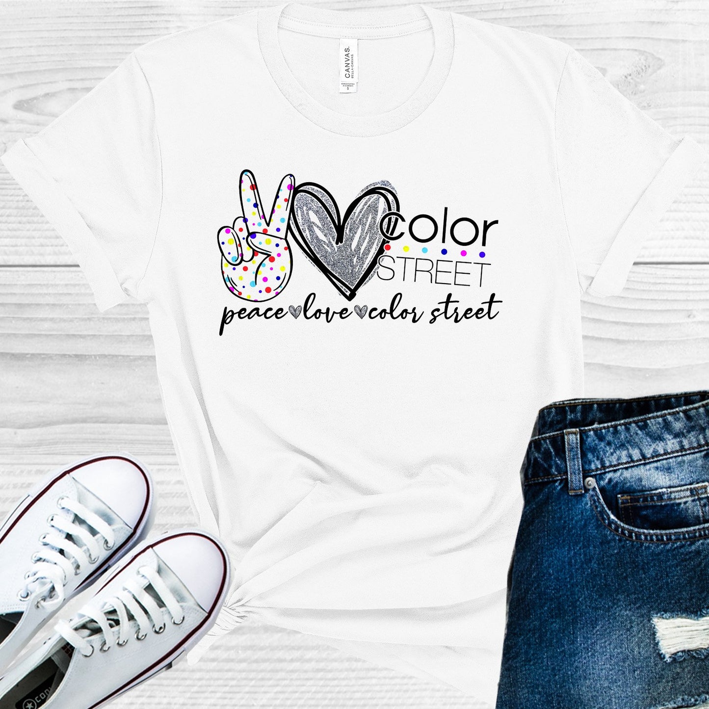 Peace Love Color Street Graphic Tee Graphic Tee