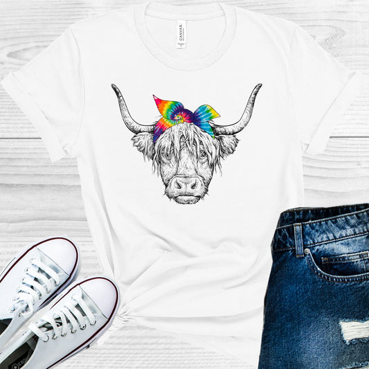Tie Dye Highland Cow Graphic Tee Graphic Tee