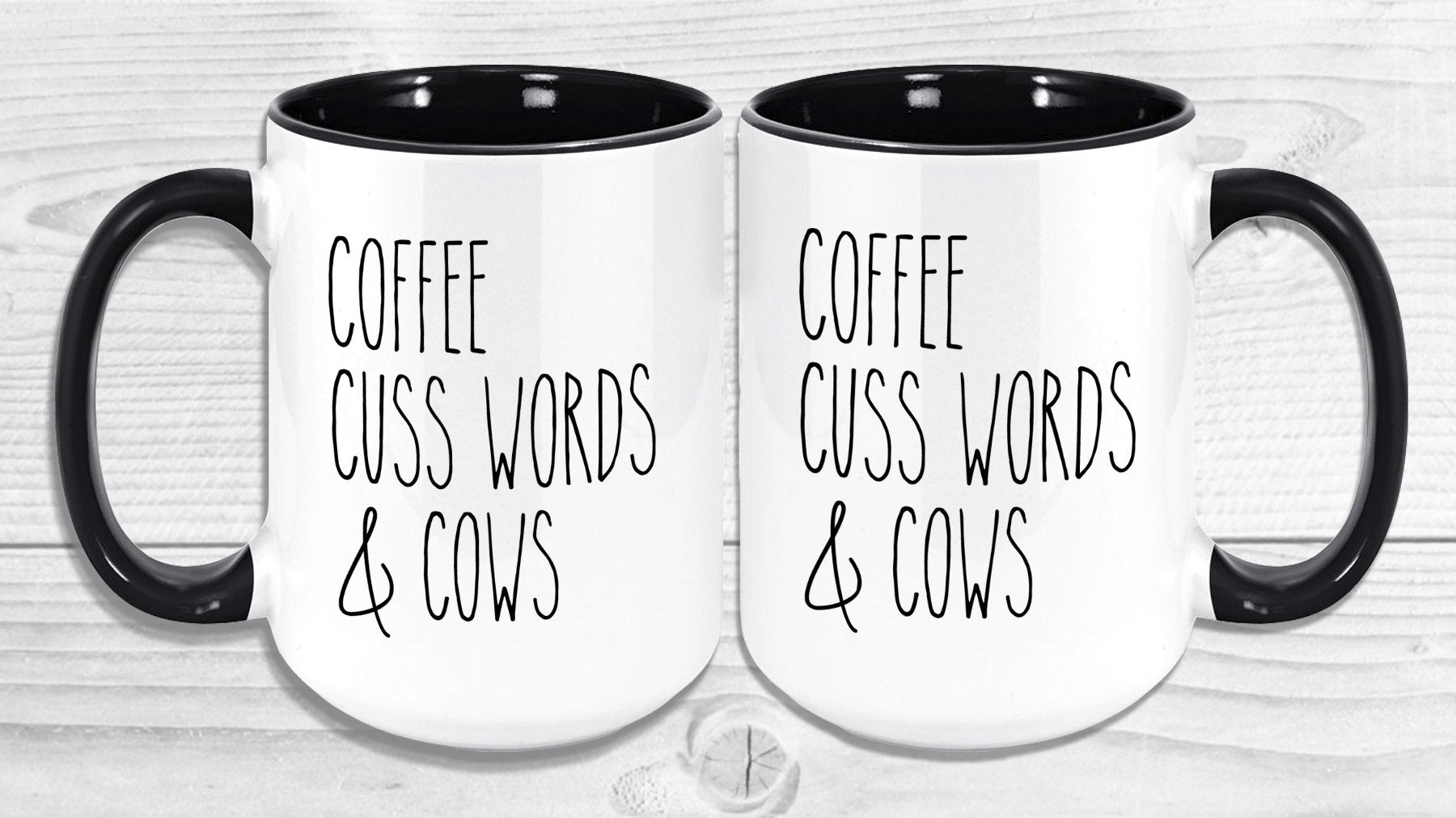 Coffee Cuss Words And Cows Mug