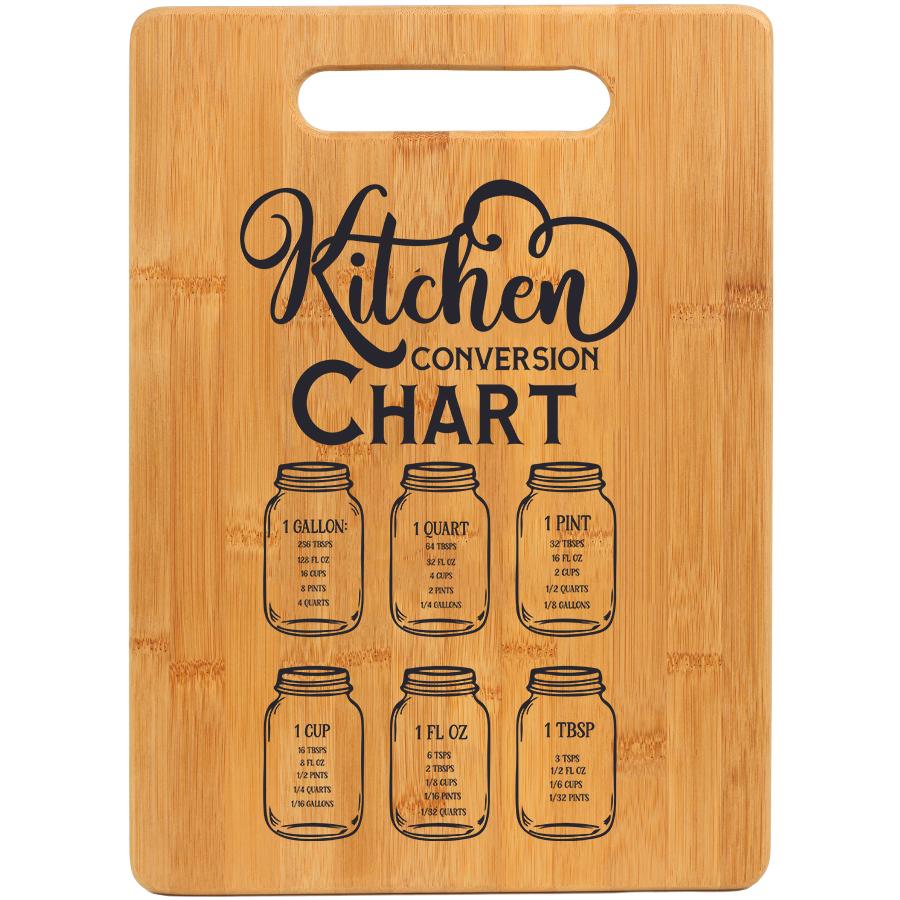 Kitchen Conversion Chart Cutting Board