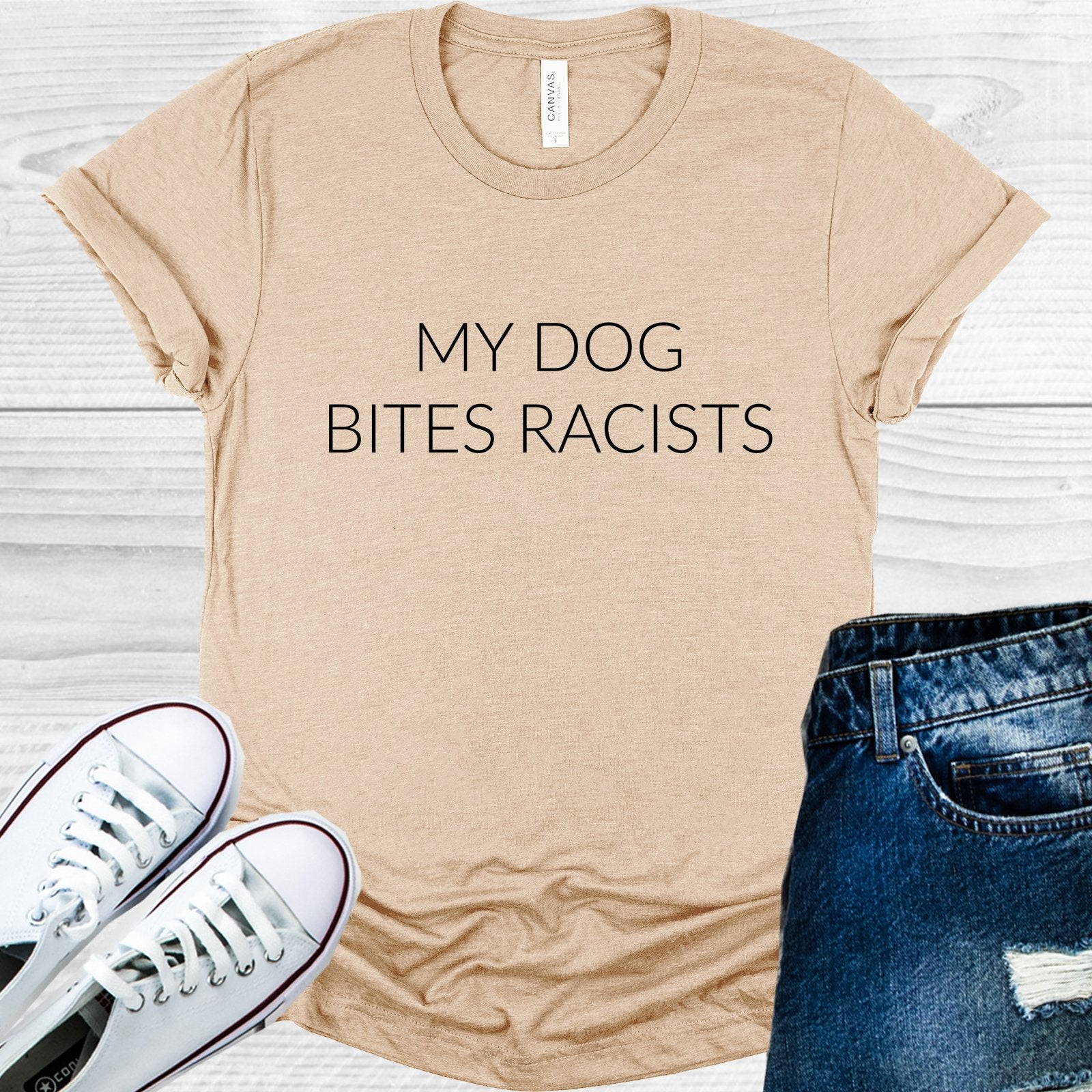 My Dog Bites Racists Graphic Tee Graphic Tee