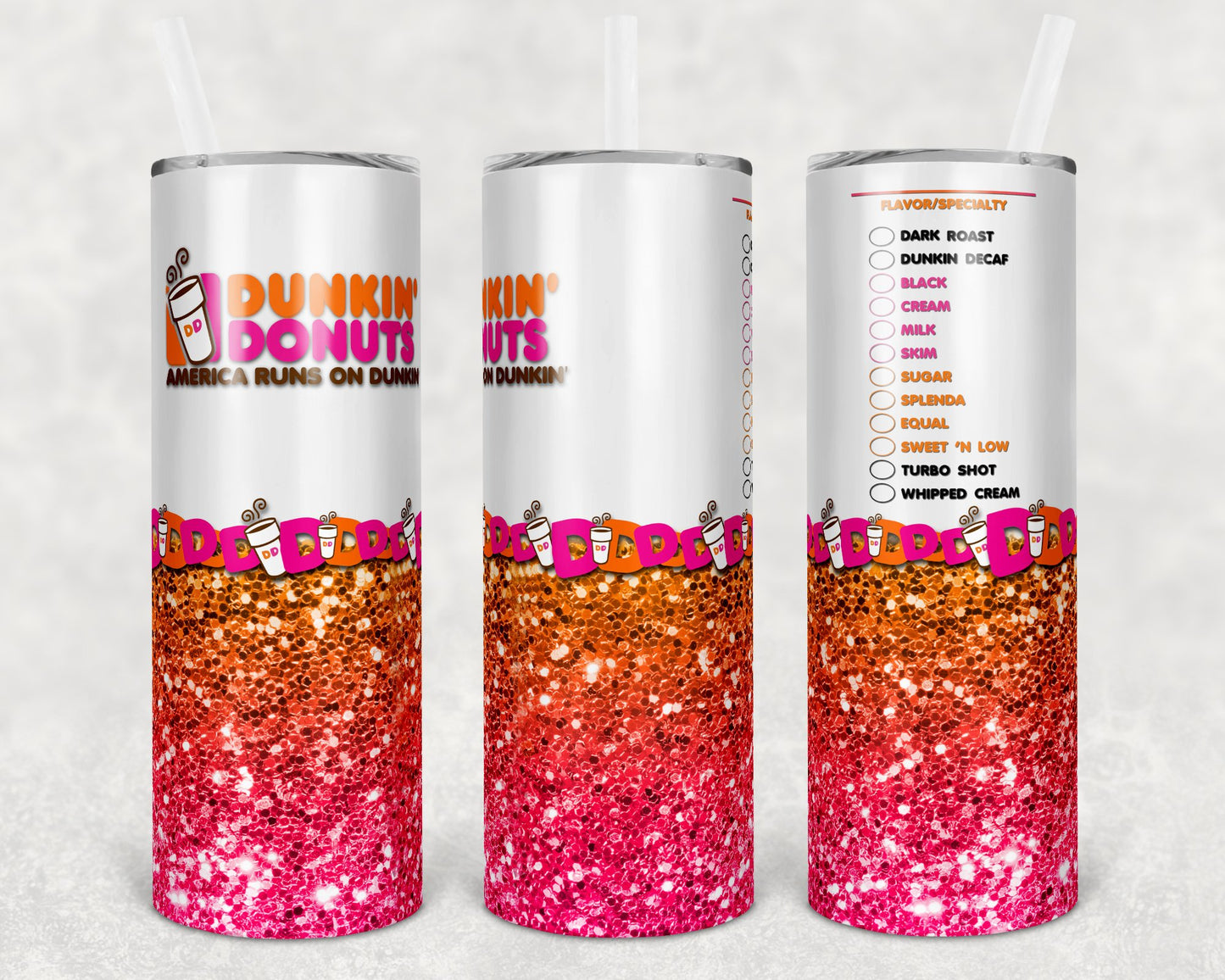 Dunkin Donuts 20 Oz Skinny Tumbler