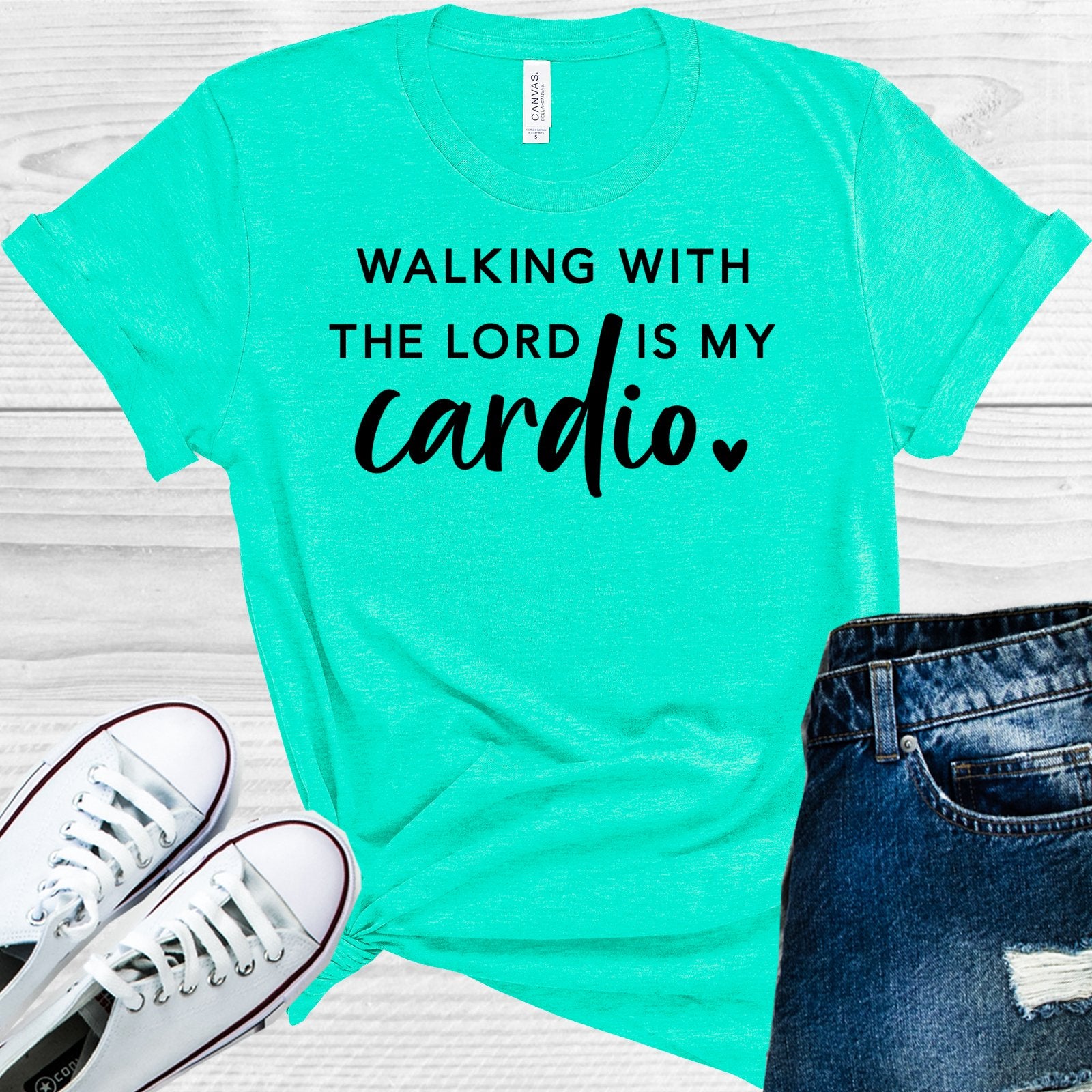 Walking With The Lord Is My Cardio Graphic Tee Graphic Tee