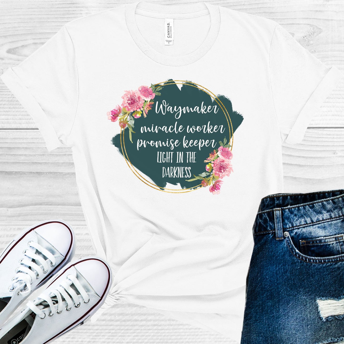 Waymaker Floral Wreath Graphic Tee Graphic Tee