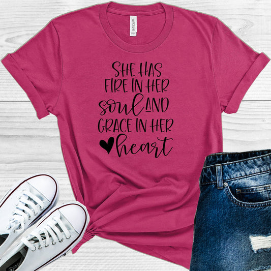 She Has Fire In Her Soul And Grace Heart Graphic Tee Graphic Tee