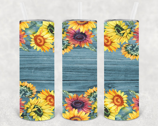 Fall Sunflowers 20 Oz Skinny Tumbler