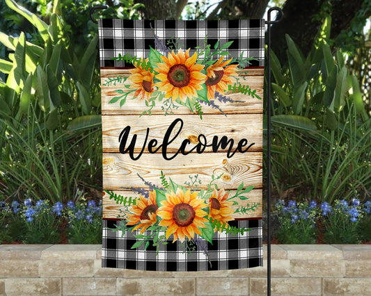 Welcome Sunflowers Garden Flag