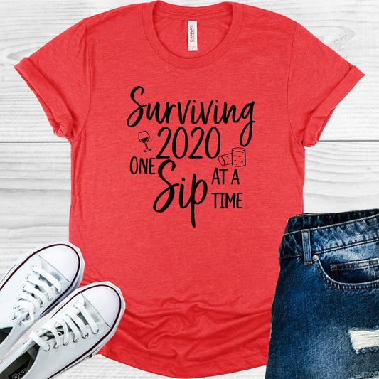 Surviving 2020 One Sip At A Time Graphic Tee Graphic Tee