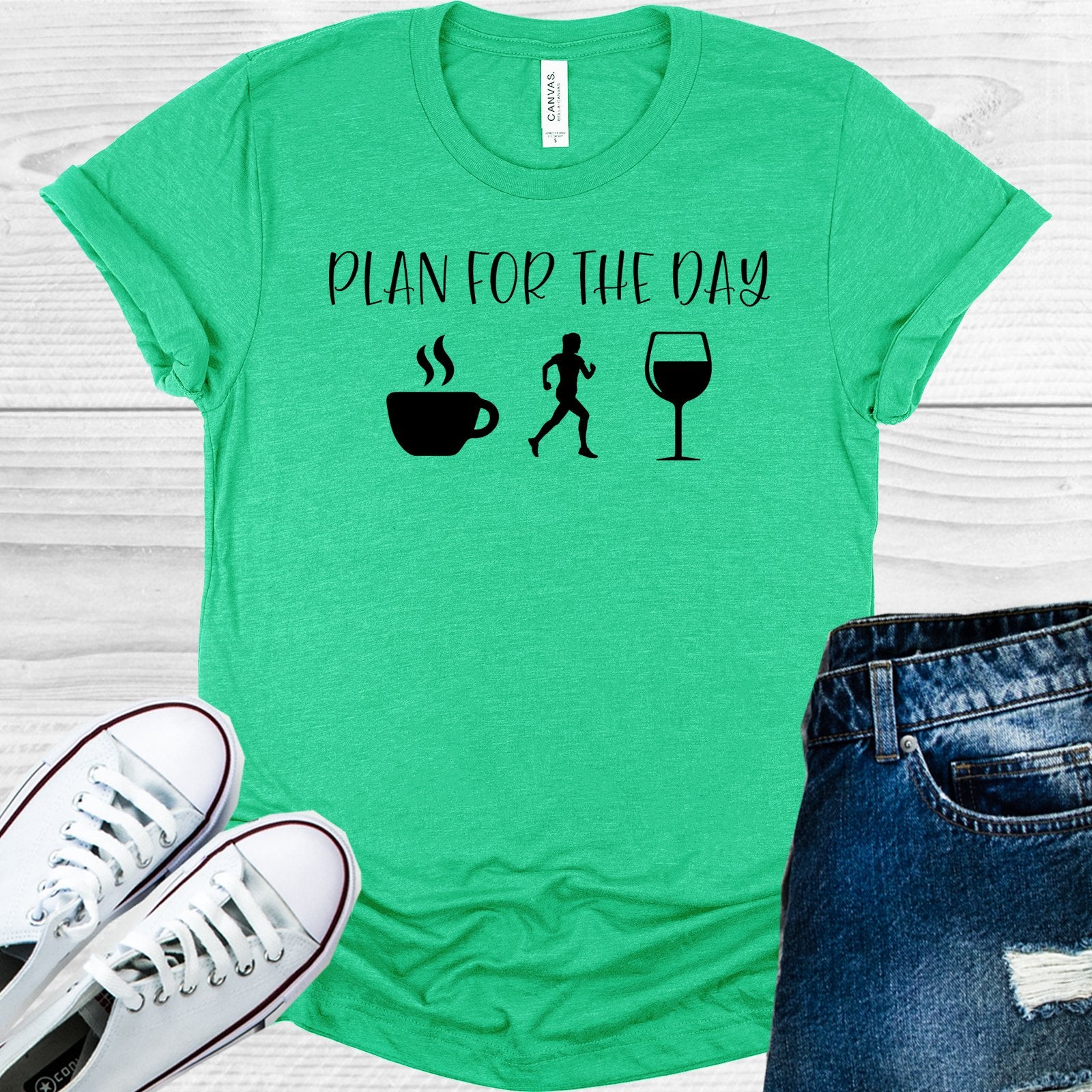 Plan For The Day Coffee Run Wine Graphic Tee Graphic Tee