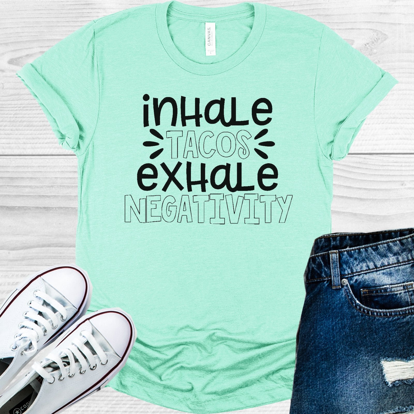 Inhale Tacos Exhale Negativity Graphic Tee Graphic Tee