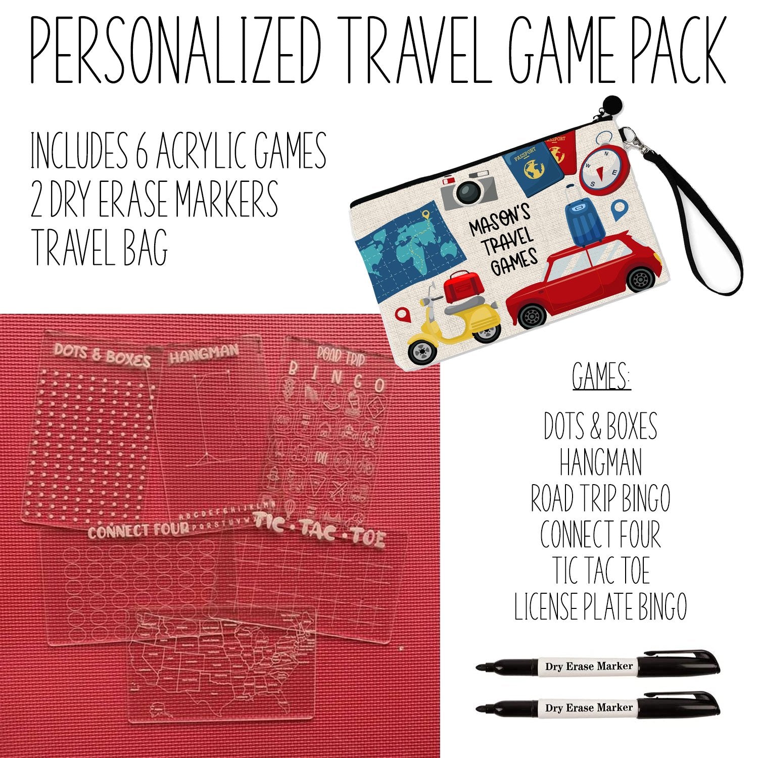 Personalized Travel Game Pack Kids