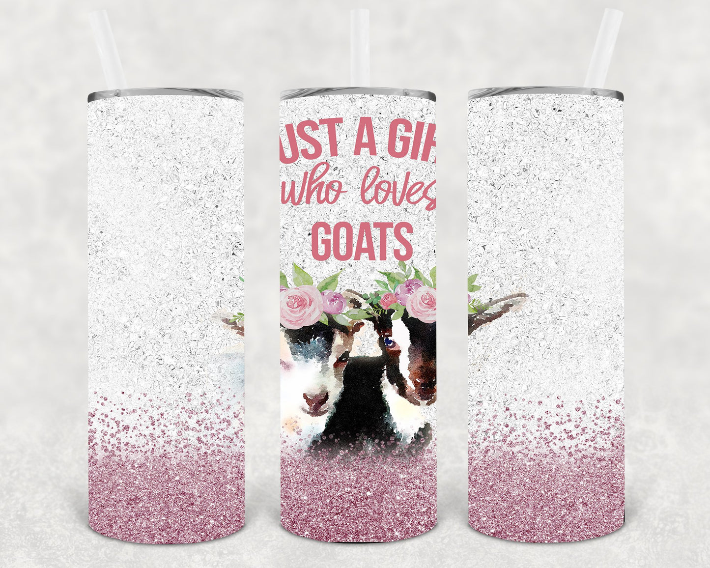 Just A Girl Who Loves Goats 20 Oz Skinny Tumbler