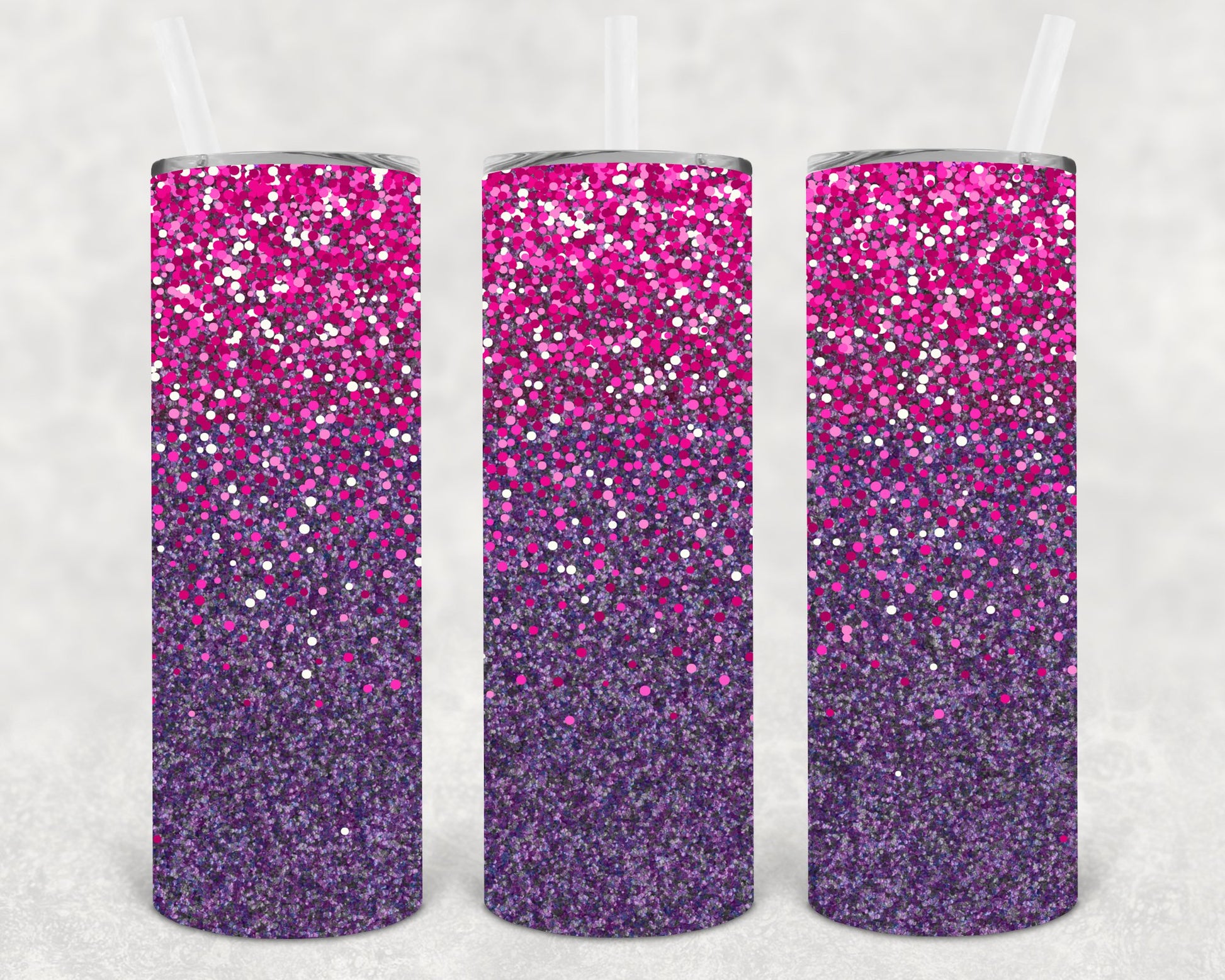 Pink And Purple Glitter 20 Oz Skinny Tumbler