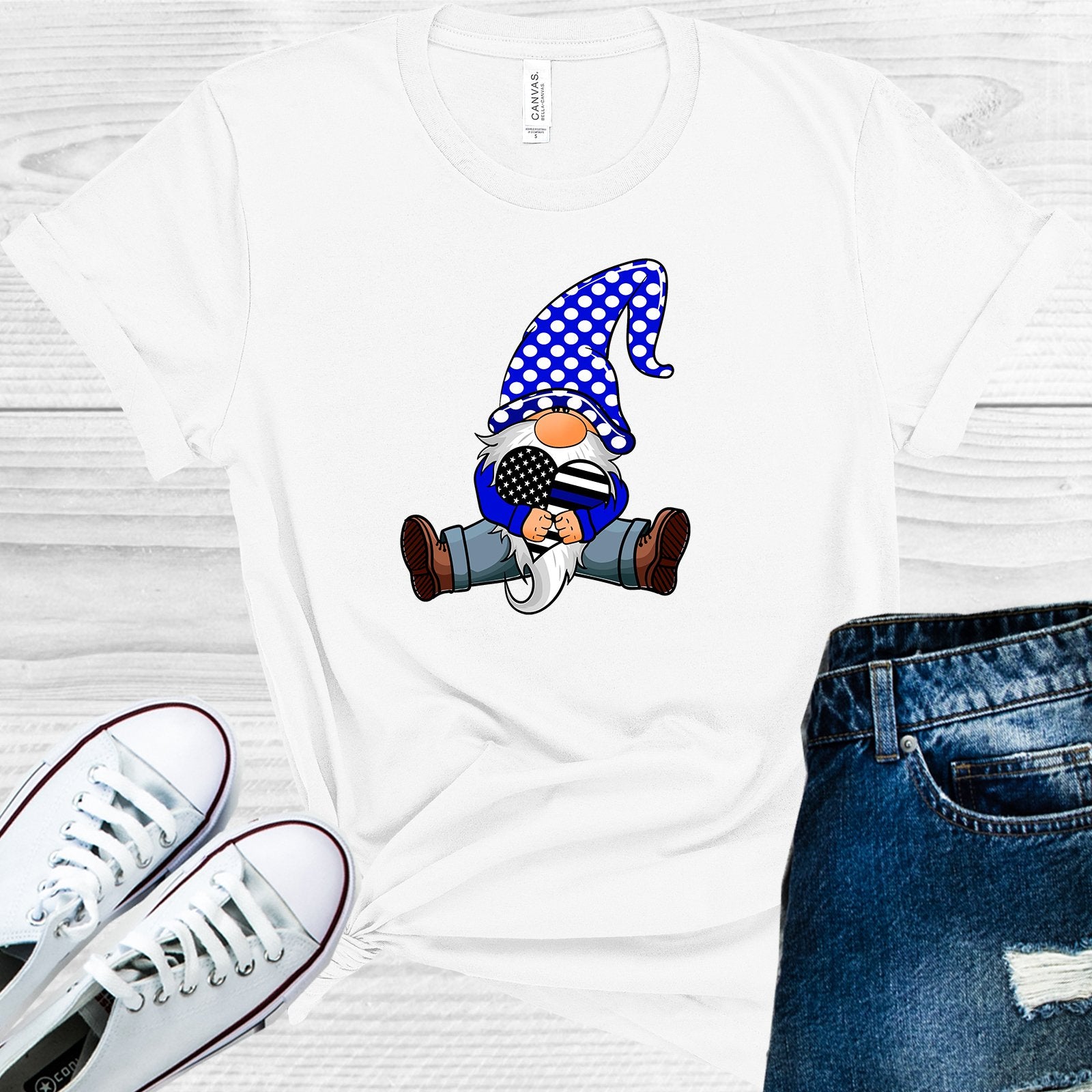 Thin Blue Line Gnome Graphic Tee Graphic Tee
