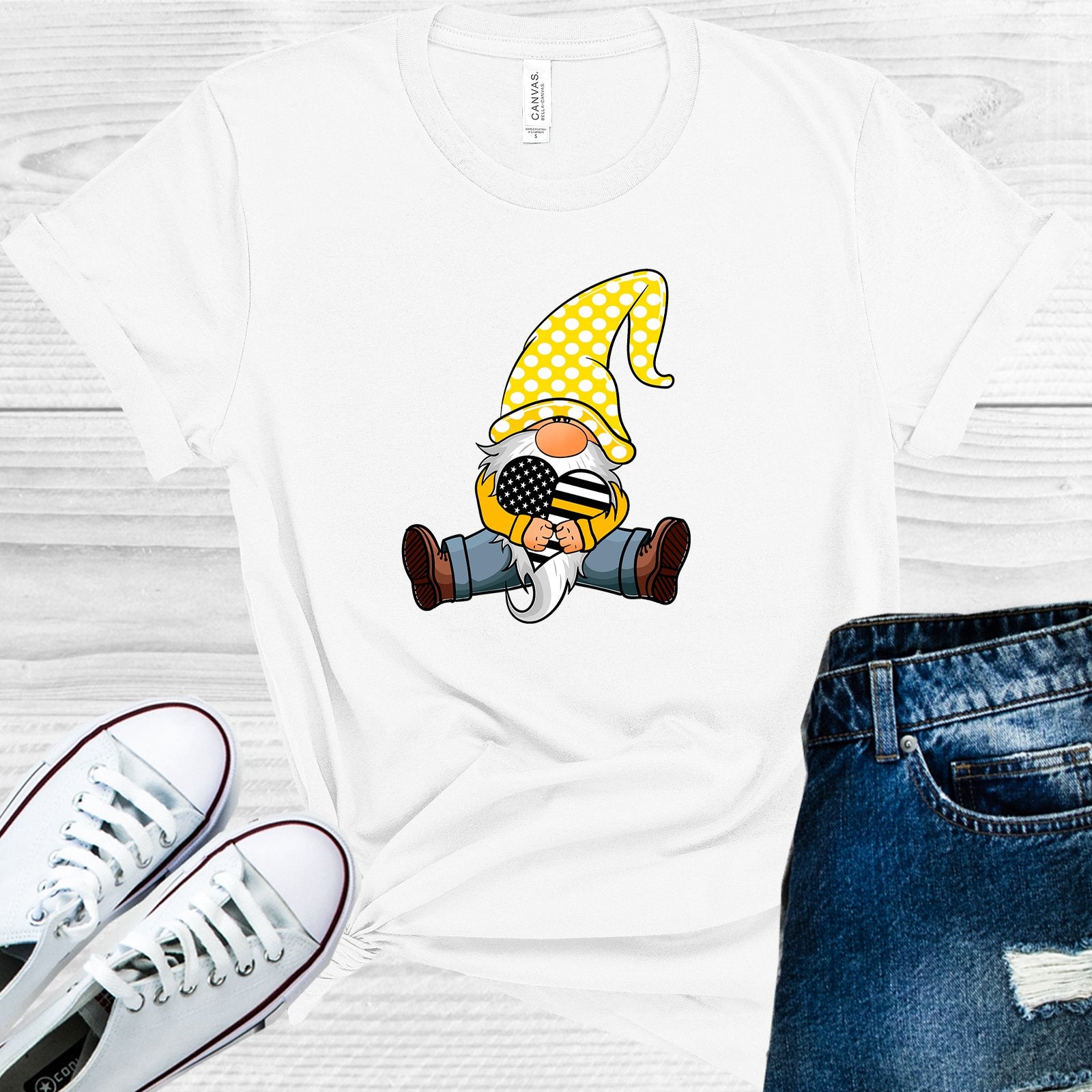 Thin Yellow Line Gnome Graphic Tee Graphic Tee