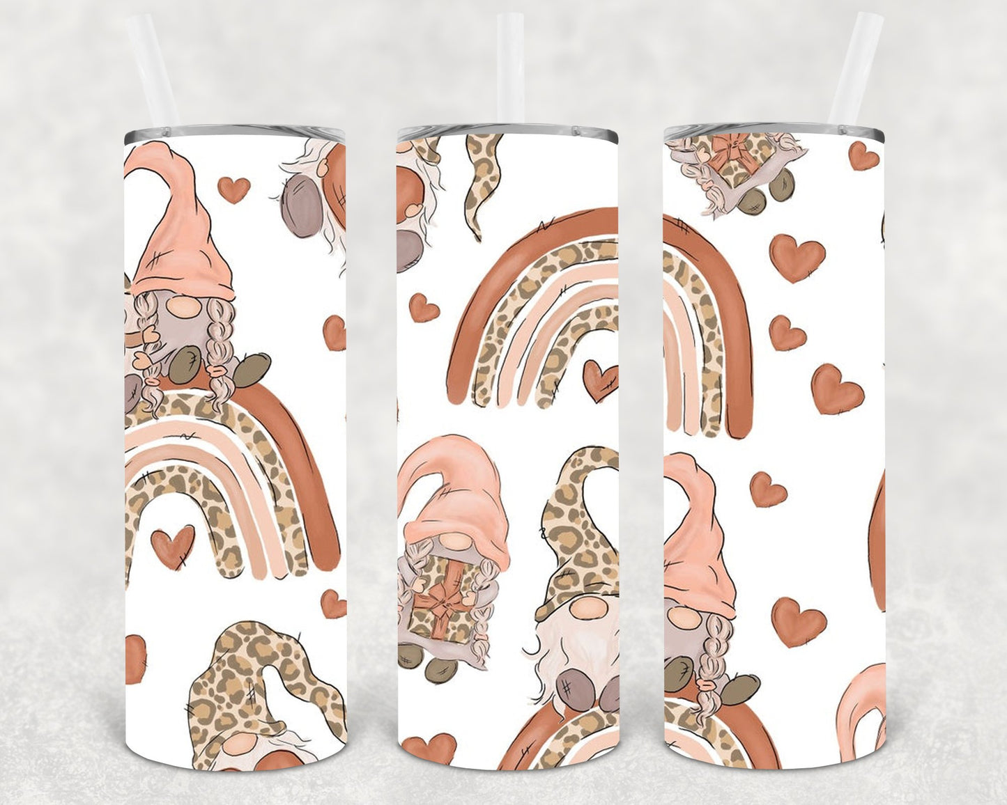 Valentine Gnomes 20 Oz Skinny Tumbler