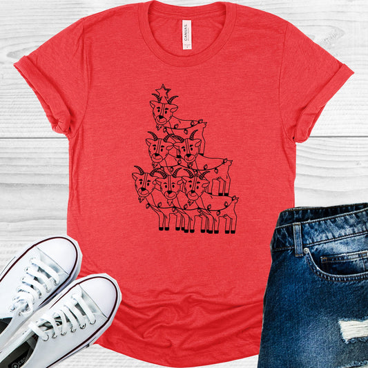 Goat Christmas Tree Graphic Tee Graphic Tee
