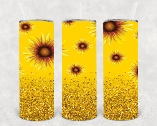 Golden Sunflowers 20 Oz Skinny Tumbler