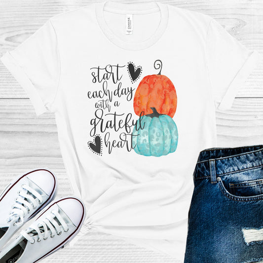 Start Each Day With A Grateful Heart Graphic Tee Graphic Tee