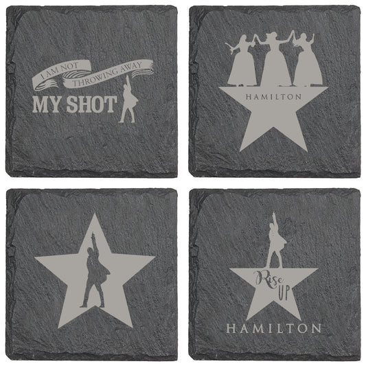 Hamilton Im Not Throwing Away My Shot Slate Coaster