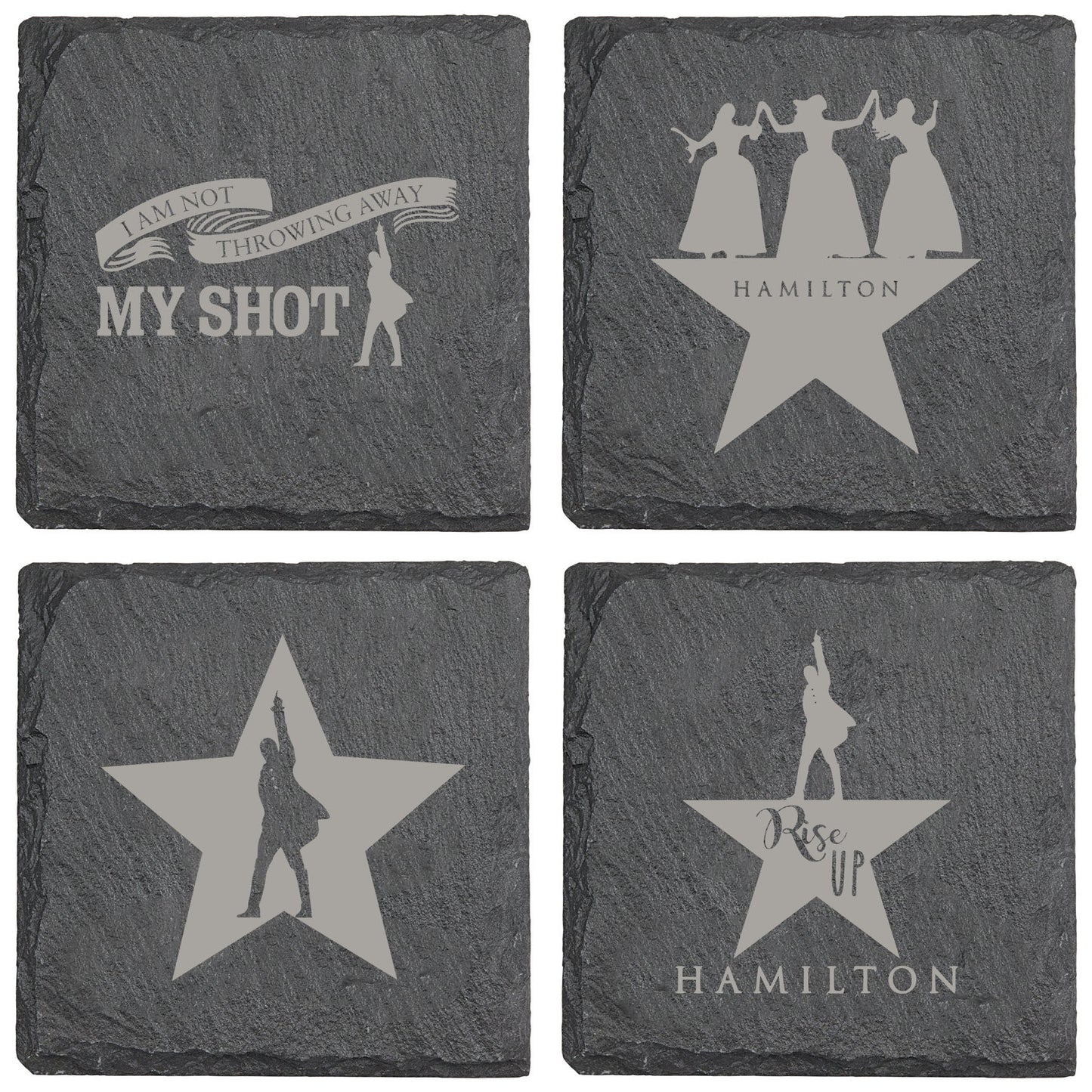 Hamilton Schuyler Sisters Slate Coaster