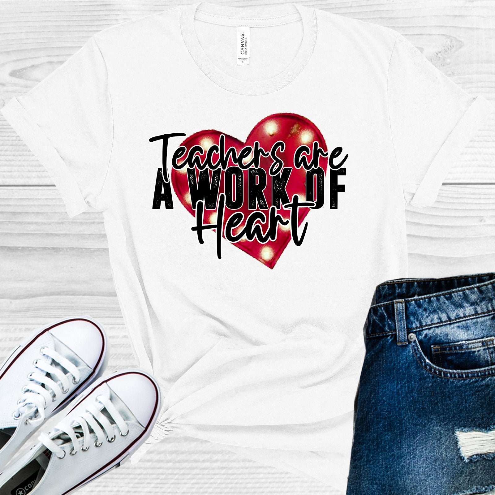 Teachers Are A Work Of Heart Graphic Tee Graphic Tee